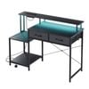 Ufurniture 120cm Gaming Desk with LED & Power Outlets Convertible Carbon Fiber Computer Table Black