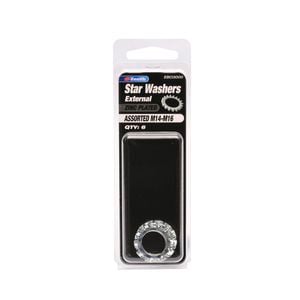 Zenith M14-M16 Zinc Plated Assorted External Star Washer - 6 Pack