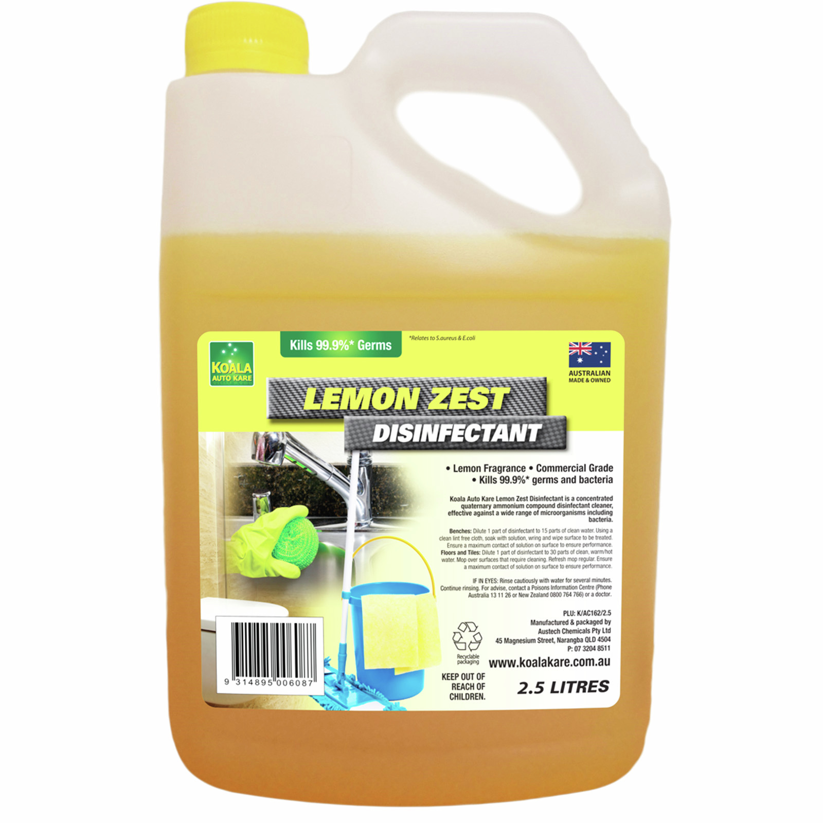 Koala 2.5L Lemon Zest Auto Kare Disinfectant Concentrate product image