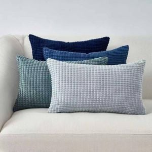Gioia Casa Corduroy Corn Grain Cushion Covers - Blue, 50cm x 30cm (Pack of 4)