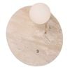 Cla Lighting Poi Interior Round Travertine Base Wall Light With Round Opal Diffuser And Beige Finish