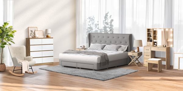 Image of bedroom all set up with sheets