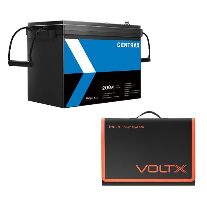 Gentrax 12v 200ah Lithium Battery + 200w Folding Solar Panel