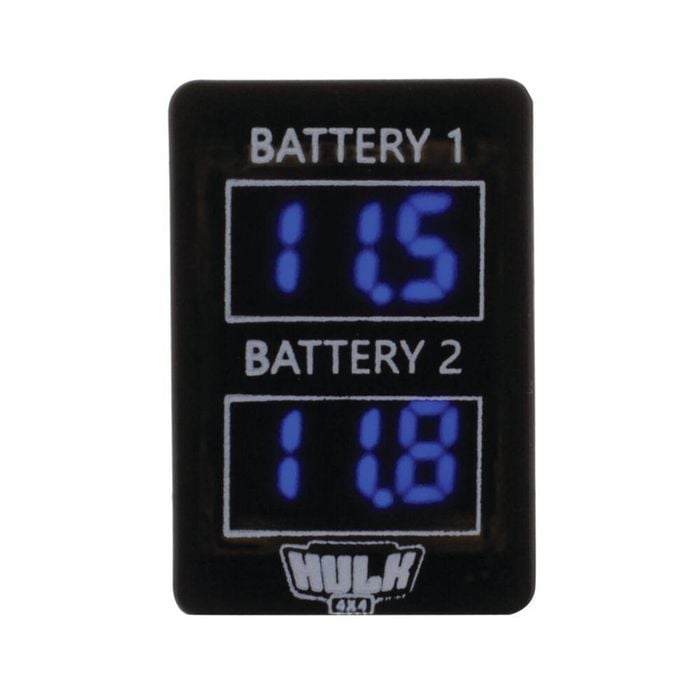 Hulk Toyota Late Dual DC Voltmeter Blue Illumination 12v 32.5 x 22mm