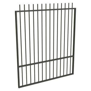 ProtectorAl 1201 - 1500 x 1800mm Woodland Grey Aluminium Garden Gate Picket Top with Mid Rail