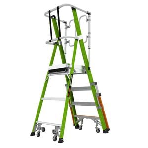 Little Giant 150kg 4 Step Safety Cage Platform Ladder LSC4 2.0
