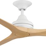 ThreeSixty 152cm 3 Blade AC Matte White/Natural Spitfire Ceiling Fan - Natural 