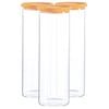 Argon Tableware Glass Storage Jar - Cork Lid - 2 Litre - 3x Modern Round Scandi Organisation Container Glass Jar