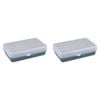 2PK Melii Luxe Snackle Box Food Storage Container w/ 6 Compartments Mini Blue