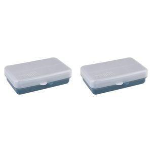 2PK Melii Luxe Snackle Box Food Storage Container w/ 6 Compartments Mini Blue