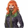 Pumpkin Blossom Monster Horror Long Wavy Bang Orange Green Womens Costume Wig