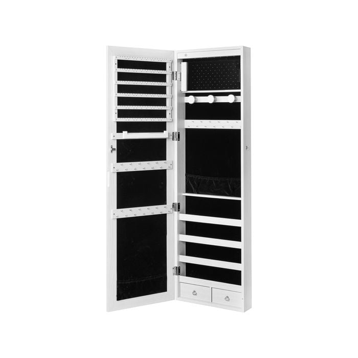 Levede Mirror Jewellery Cabinet LED Light Lockable Box Jewelry Storage Organiser