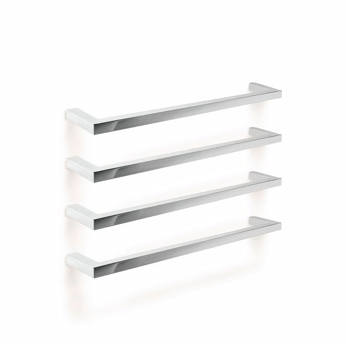 Forme 600mm Square Brushed Stainless Steel PVD Single Heated Rail