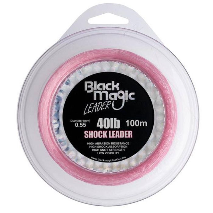 Black magic pink shock monofilament fishing leader 40lb