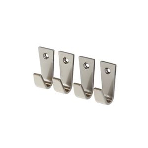 Pinnacle 50mm Satin Nickel Hanging Hooks - 4 Pack