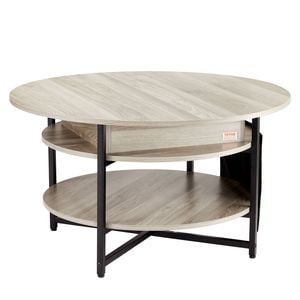VEVOR Lift Top Coffee Table White Round Coffee Table for Living Room
