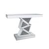 Hall Table MDF Silver Mirror Crush Crystal Zigzag Design