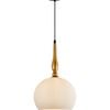 CLA Lighting Caliz Interior Frosted Wine Glass Ribbed Pendant Light Brass Large