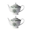 2x Casa Domani Teapot Antique Green Porcelain 1L Microwave Safe Elegant