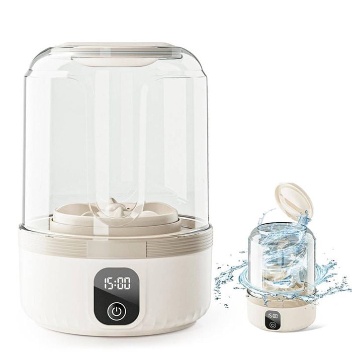 Catzon Portable Washing Machine 1.5L Rechargeable Mini Underwear Washer-Khaki