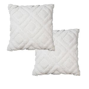 Accessorize Pair of Kamal Cotton Chenille European Pillowcases 65 x 65 cm - Off White