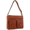 Pierre Cardin Leather Briefcase  Tote 13" Laptop Rustic Satchel Travel Cognac