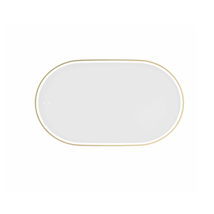Attica Nobu 1200 x 750 Brushed Gold Oval Metal Framed LED Mirror