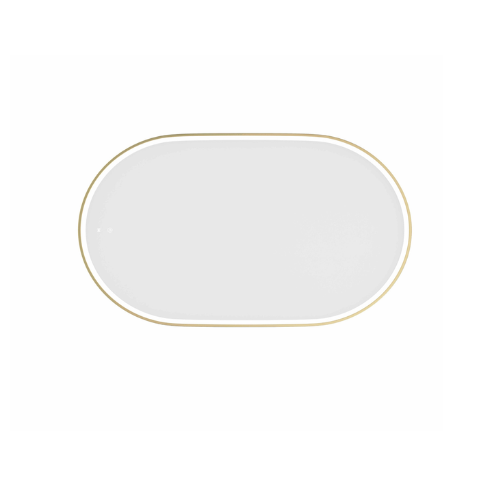 Attica Nobu 1200 x 750 Brushed Gold Oval Metal Framed LED Mirror