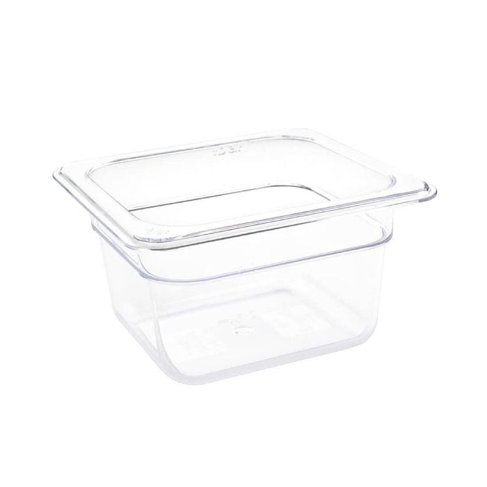 Vogue Gastronorm Container Gn 1/6 Clear Polycarbonate 100mm Food Storage Case