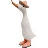 LVD Resin Rusty Puddle Duck w/ Hat and Boots Decor 17.3x29.5cm Orange/White
