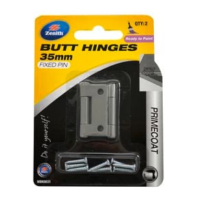 Zenith 35mm Primecoat Fixed Pin Butt Hinge - 2 Pack