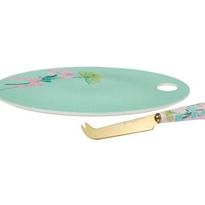 Maxwell & Williams Cherish Cheese Board Knife Floral Design Set Multicolour