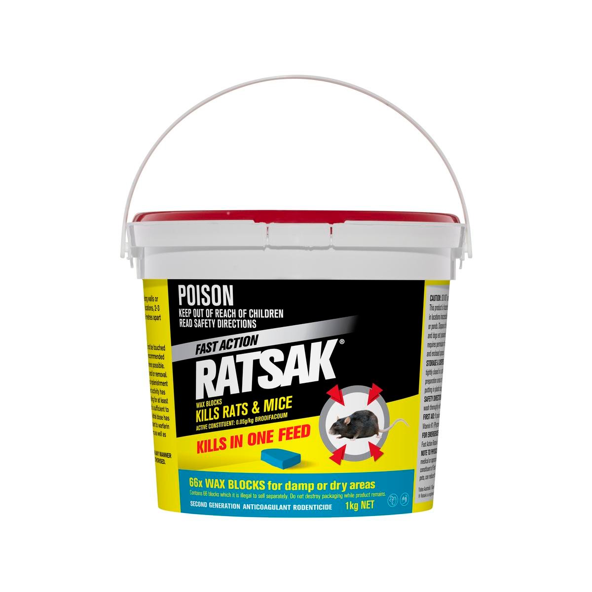 RATSAK Fast Action Wax Blocks - 66 Pack - Bunnings Australia