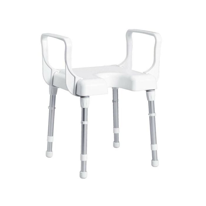 Shower Chair with Armrests - Lightweight, Adjustable, Waterproof & Safe for Elderly and Disabled