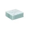 Harbour Housewares 6x Square Glass Coasters - 10cm - Marble - Tabletop Protection Mat Drink Coaster Decorative Dining Placemat