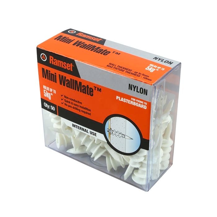 Ramset Mini Nylon Anchor Wallmate - 50 Pack