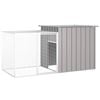 vidaXL Chicken Cage Grey Galvanised Steel Chicken Coop Hen House Run Outdoor