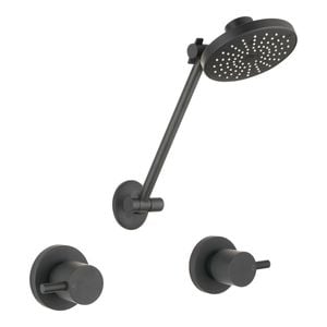 Mondella WELS 3 Star 9L/min Black Matte Resonance 1/4 Turn Pin Lever ABS All Directional Shower Set