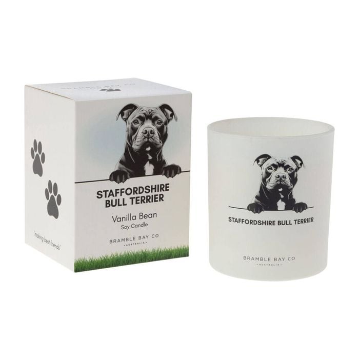 Bramble Bay Staffordshire Bull Terrier Soy Candle Home Fragrance 300g