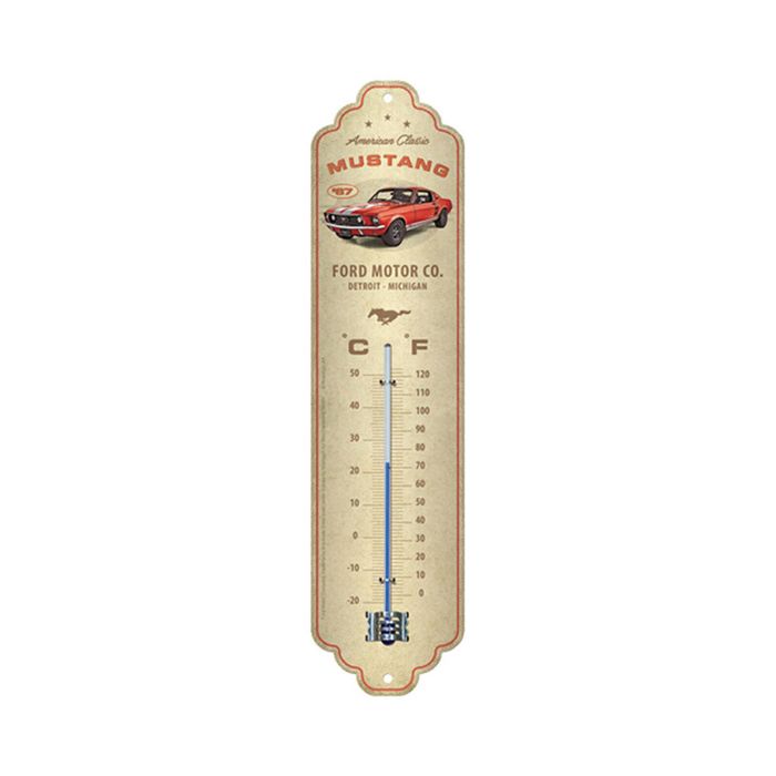 Nostalgic-art Wall Metal Thermometer Ford Mustang Gt 1967 28x6.5x2cm