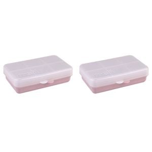 2PK Melii Luxe Snackle Box Food Storage Container w/ 6 Compartments Mini Pink