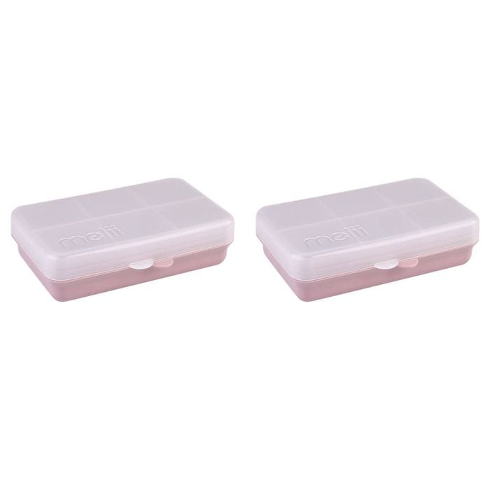 2PK Melii Luxe Snackle Box Food Storage Container w/ 6 Compartments Mini Pink