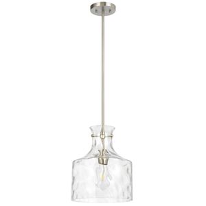 Telbix Perron Modern Pendant Hanging Lamp Light Metal Glass Nickel Matte