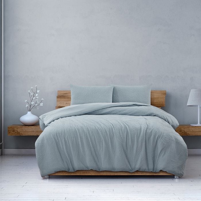 Ardor Boudoir Double Bed Quilt Cover Set South Coast Embossed Pale Blue