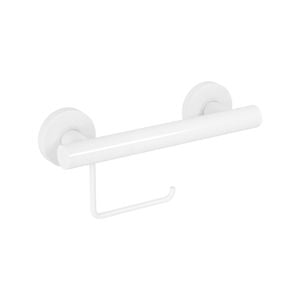 evekare White Toilet Roll Holder Grab Rail