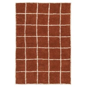 Loopsie-230cm X 160cm-nairobi Terracotta Grid Cotton Rug
