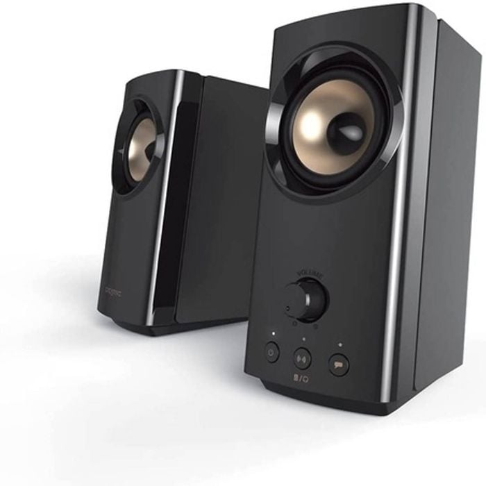 Creative T60 Premium 2.0 Hi-Fi Bluetooth Desktop Speakers Mic and Headset Ports - Black | Subwoofer | Creative T60 2.0
