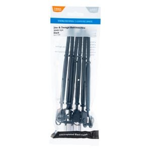 Taskmaster 3mm Black 316 Stainless Steel Jaw And Swage Bottle Screw - 6 Pack
