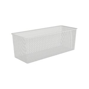 Flexi Storage Home Solutions 205 x 185 x 535mm White 2 Runner Half Width Mesh Basket