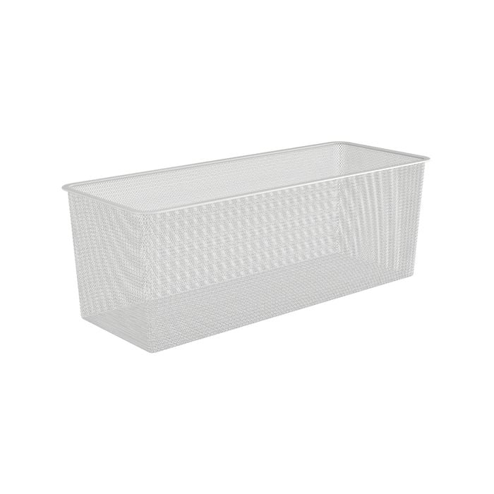 Flexi Storage Home Solutions 205 x 185 x 535mm White 2 Runner Half Width Mesh Basket
